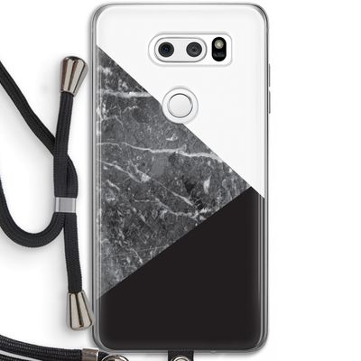 Combinatie marmer: LG V30 Transparant Hoesje met koord