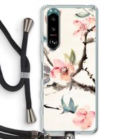 Japanse bloemen: Sony Xperia 5 III Transparant Hoesje met koord