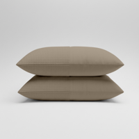 2-PACK Kussenslopen Waffle - Taupe - Dekbed-Discounter.nl