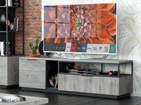 Tv-meubel SNAPO 1 deur 1 lade stanley hickory/zwart - thumbnail