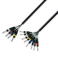 Adam Hall 3 Star L8 VP 0500 multikabel 4 x Jack TRS naar 8 x Jack TS 5 m
