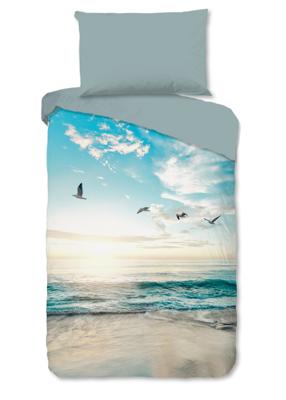 Good Morning Dekbedovertrek "strand/ zee" - Aqua - (140x200 cm) - Katoen Good Morning Dekbedovertrek "strand/ zee" - Aqua - (140x200 cm) - Katoen