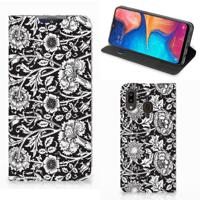 Samsung Galaxy A30 Smart Cover Black Flowers