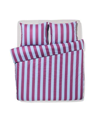 HEMA Dekbedovertrek 240x200/220cm zacht katoen strepen blauw-paars (multi)