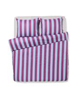 HEMA Dekbedovertrek 240x200/220cm zacht katoen strepen blauw-paars (multi)