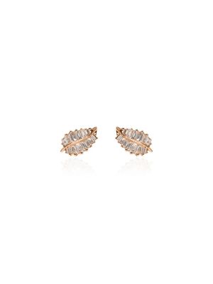 Anita Ko boucles d'oreilles en or rose 18ct à design feuille