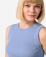 HEMA Dames Tanktop Frida Rib Blauw (blauw)