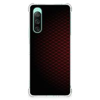 Sony Xperia 10 V Doorzichtige Silicone Hoesje Geruit Rood