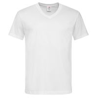 Wit basic heren t-shirt v-hals 150 grams katoen