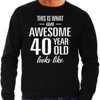 Awesome 40 year / 40 jaar cadeau sweater zwart heren - thumbnail