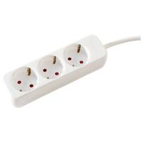 VALUE 3-voudige stekkerdoos zonder schakelaar, wit, 1,5 m