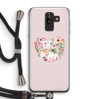 GRL PWR Flower: Samsung Galaxy J8 (2018) Transparant Hoesje met koord