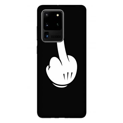 Middle finger black: Samsung Galaxy S20 Ultra Tough Case