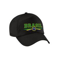 Brazilie / Brasil landen supporters petje - zwart - volwassenen - Baseballcap