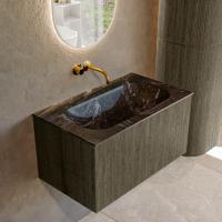 Badmeubel Mondiaz Kurve-Dlux | 80 cm cm | Meubelkleur Shadow | Wastafelkleur Lava | Solid surface | Wasbak midden spoelbak | Zonder kraangat(en)