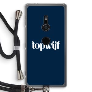 Topwijf Navy: Sony Xperia XZ2 Transparant Hoesje met koord