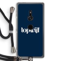 Topwijf Navy: Sony Xperia XZ2 Transparant Hoesje met koord