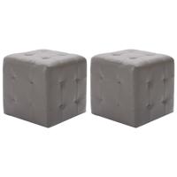 Nachtkastjes 2 st 30x30x30 cm kunstleer grijs
