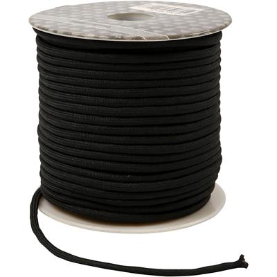 Creativ Company Polyester koord, dikte 4 mm, zwart, 40 m/ 1 rol
