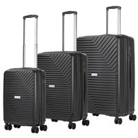 CarryOn Transport TSA Kofferset - 3-delige Trolleyset met OKOBAN - USB - Zwart