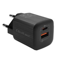 Qoltec 50764 oplader voor mobiele apparatuur Laptop, Draagbare game console, Powerbank, Smartphone, Smartwatch, Tablet Zwart AC Snel opladen Binnen