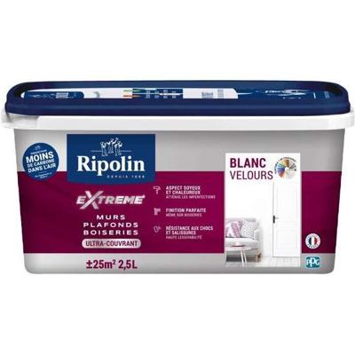 Extreme muur- en plafondverf - Fluweelwit - RIPOLIN - 2,5 L