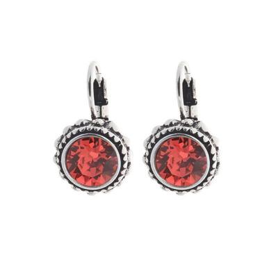 Biba Hang Oorbellen met Klaphaak en Swarovski Steentje Padparadscha