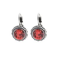 Biba Hang Oorbellen met Klaphaak en Swarovski Steentje Padparadscha
