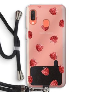 Framboosjes: Samsung Galaxy A20e Transparant Hoesje met koord