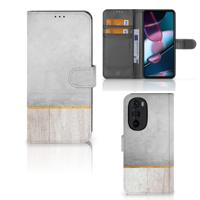 Motorola Edge 30 Pro | Book Style Case | Wood Concrete | Portemonnee hoesje