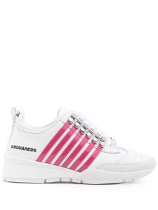 DSQUARED2 baskets en cuir à détails rayés - Blanc