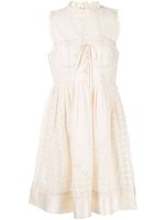 Ulla Johnson robe Sasha courte à broderie anglaise - Blanc