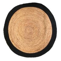 Vloerkleed Jute 2-tone Rond Ø 120 cm - Bruin/Zwart - thumbnail