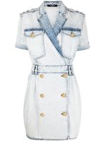 Balmain robe en jean à boutonnière croisée - Bleu - thumbnail