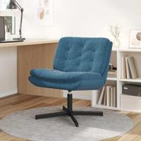 Draaibare Relaxstoel met kussen Anders Blauw 63 x 75 x 76 cm Fluweel