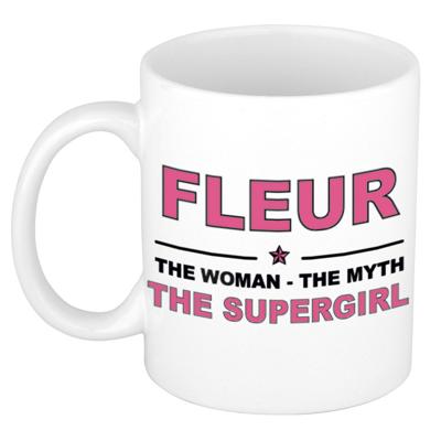 Fleur cadeau mok - Woman Myth Supergirl - naam koffiemok - 300 ml - collega - moederdag Fleur cadeau mok - Woman Myth Supergirl - naam koffiemok - 300 ml - collega - moederdag