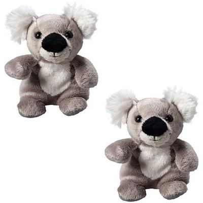 MBW Knuffel Koala - 2x - grijs - 11 cm - pluche - knuffeldier - zittend model