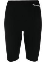 Valentino Garavani short de cyclisme à logo brodé - Noir Valentino Garavani short de cyclisme à logo brodé - Noir