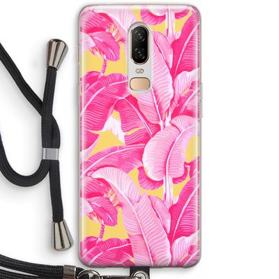 Pink Banana: OnePlus 6 Transparant Hoesje met koord