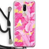 Pink Banana: OnePlus 6 Transparant Hoesje met koord