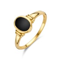 Ring Onyx Ovaal 0.67ct. geelgoud zwart-goudkleurig 9 mm