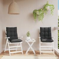 VidaXL Stoelkussens 2 st lage rug oxford stof zwart