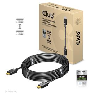 CLUB3D Ultra High Speed HDMI™2.1 gecertificeerde kabel 4K120Hz, 144Hz 48Gbps M/V 5 Meter