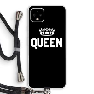 Queen zwart: Pixel 4 XL Transparant Hoesje met koord