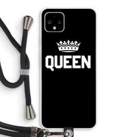 Queen zwart: Pixel 4 XL Transparant Hoesje met koord