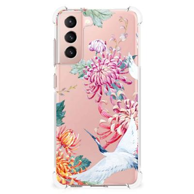 Samsung Galaxy S21 FE Case Anti-shock Bird Flowers Samsung Galaxy S21 FE Case Anti-shock Bird Flowers