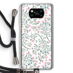 Sierlijke bloemen: Xiaomi Poco X3 NFC Transparant Hoesje met koord