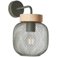 Brilliant WandlampGiada groen met hout - 99107/74 Brilliant WandlampGiada groen met hout - 99107/74
