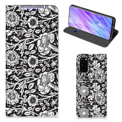 Samsung Galaxy S20 Smart Cover Black Flowers Samsung Galaxy S20 Smart Cover Black Flowers