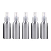 5 stuks hervulbare glas fijne mist verstuivers aluminium fles 100ml (transparant)